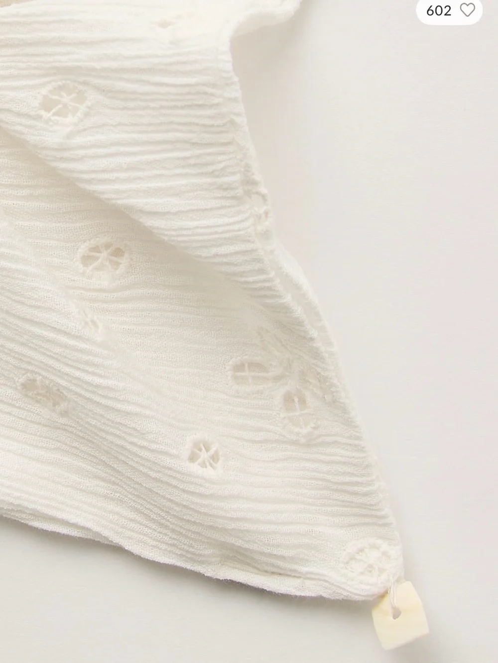 Free People Atalia Square Scrunchie. NWT. White